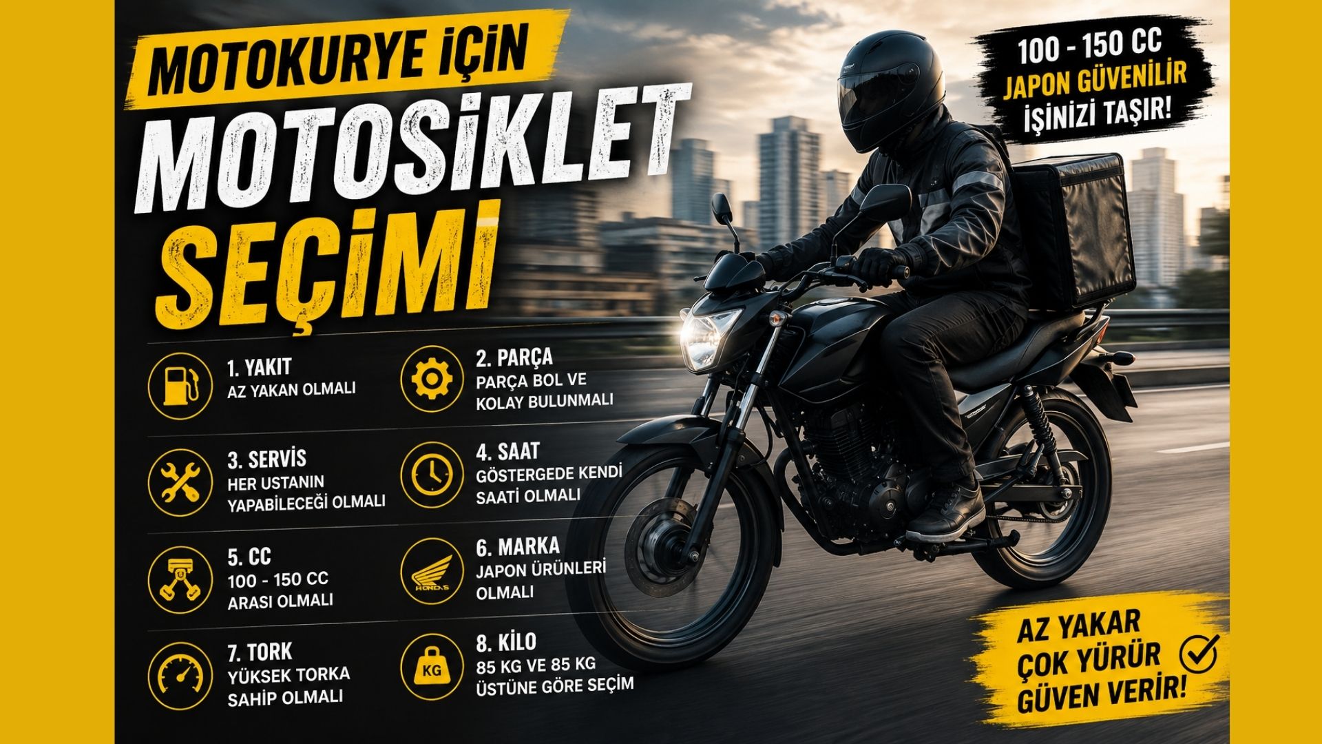 Motokurye İçin Japon 100–150 cc Motosiklet Seçimi